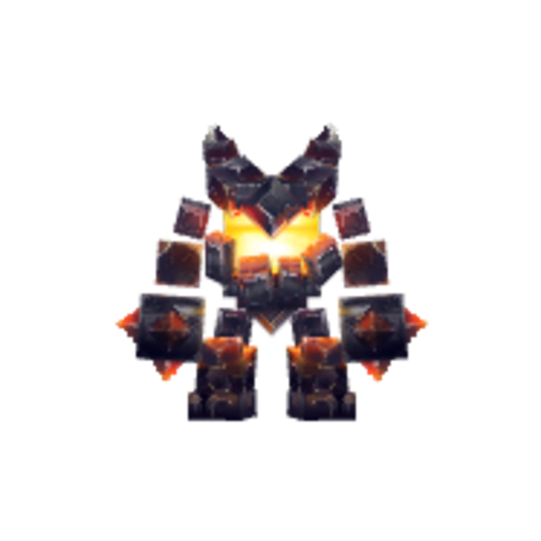 Vista del modelo Golem_Firesteel de Hytale