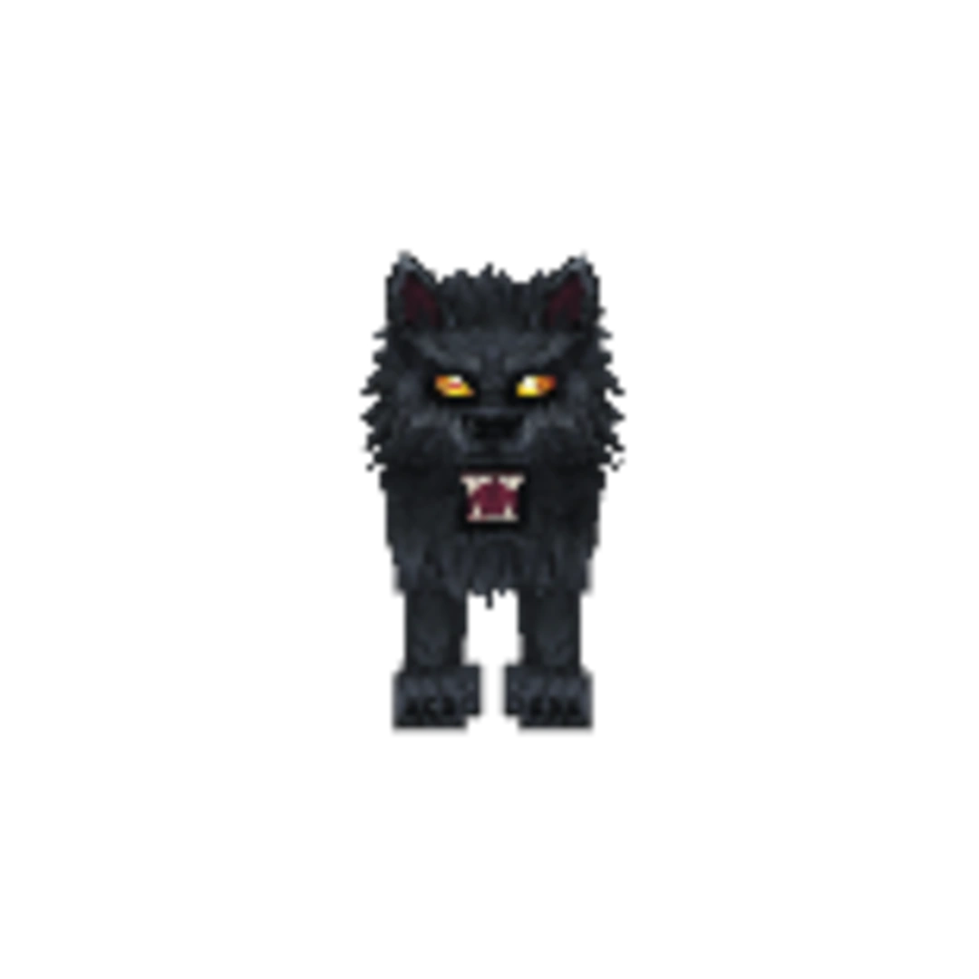 Vista del modelo Wolf-Black de Hytale